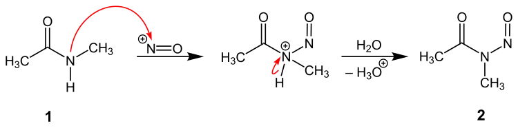 Synthese eines N-Nitrosamids ausgehend von N-Methylacetamid