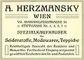 Werbung aus dem Jahre 1906