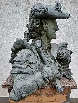 Bronzebüste des Ferdinand von Braunschweig-Wolfenbüttel im Schlosspark Vechelde, Ben Siebenrock 1979