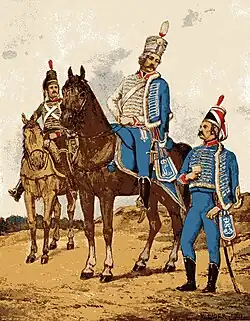 Hessische Landhusaren, Rekonstruktionsgemälde von 1902 von Wilhelm Bader (1855–1920)