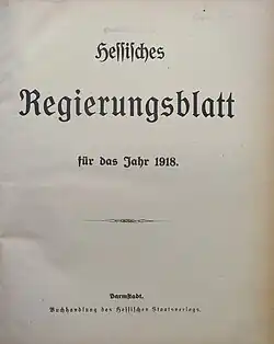 Das republikanische Nachfolge-Organ (1918)
