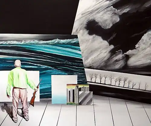 Het Land van herkomst (2021, Acryl, 180 × 220 cm)