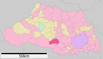 Lage Hidakas in der Präfektur