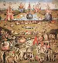 Garten der Lüste von Hieronymus Bosch, 1515, Öl auf Holz, Prado, Madrid