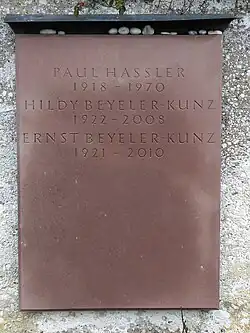 Hildy Beyeler-Kunz (1922–2008), Kunstsammlerin, Beyeler-Stiftung, Fondation Beyeler, Grab auf dem Friedhof Hörnli, Riehen, Basel-Stadt