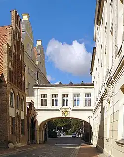 Übergang zum Stadthaus über die Gasse „Hinter dem Rathaus“