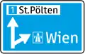 14a: Vorwegweiser zur Autobahn oder Auto­straße
