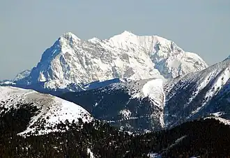 Hochtorgruppe, Gr. Ödstein links, Hochtor rechts, vom Hohen Zinken (aus SW)