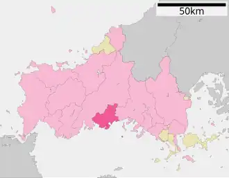 Lage Hōfus in der Präfektur