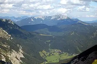 Blick auf Seewiesen vom Hochschwabmassiv