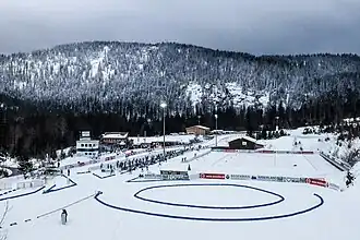 Das Hohenzollern Skistadion während der Biathlon-Europameisterschaften 2022