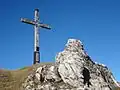 Gipfelkreuz des Hohen Ziegspitz, errichtet 1975