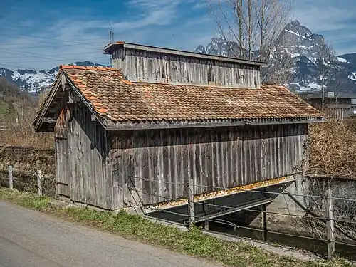 Holzschopf über die Seeweren in Brunnen