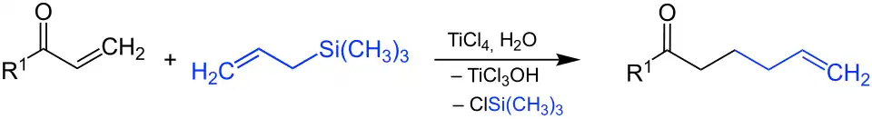 Übersichtsreaktion der Hosomi-Sakurai-Reaktion_1,4-Addition