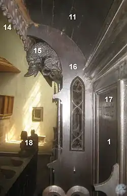 Zwischenwange A4 und Sitz A5.