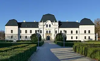 Blick auf das Renaissanceschloss Humenné, heute ein Museum