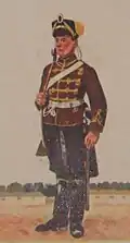 Husar des Husaren-Regiments v. Schill Nr.&nbsp;4 Ohlau/Schlesien (Husar im Dienstanzug)
