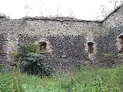 Verwilderter Innenhof der Burganlage