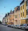 Eine Straße in Ullanlinna (Huvilakatu)