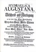Titelblatt der Hydraulica Augustana von Caspar Walter (1754)
