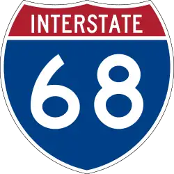Straßenschild der I-68