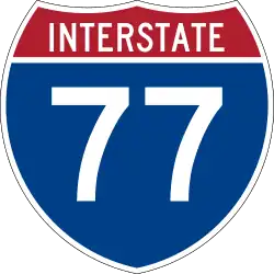 Straßenschild der I-77