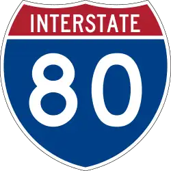 Straßenschild der I-80