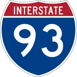 Straßenschild der I-93