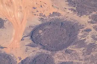 Satellitenaufnahme des Bergs Taghmert