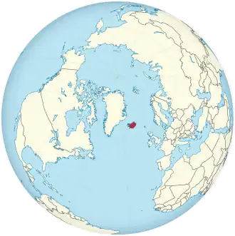 Lage Islands auf der Nordhalbkugel