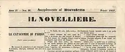 Diavoletto, Zeitungskopf vom 18. Dezember 1858, und Il Novelliere 1857 Nr. 16 (Beilage)