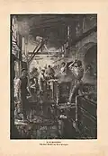 In der Garnfärberei. (Holzstich eines unbekannten Künstlers nach einem Gemälde von Paul Hoeniger.)