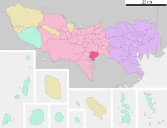 Lage Inagis in der Präfektur