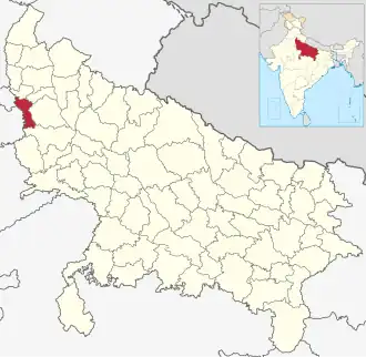 Positionskarte des Distrikts Gautam Buddha Nagar