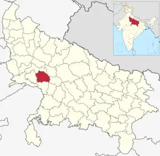 Positionskarte des Distrikts Mainpuri