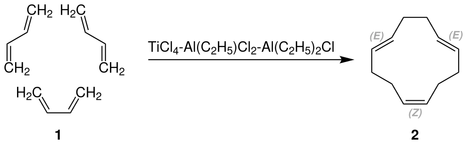 Industrielle Synthese von Cyclododecatrien durch Trimerisierung von 1,3-Butadien