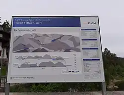 Infotafel über das Rudolf-Fettweis-Werk an der Staumauer