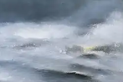 "Gletscher (Beagle-Kanal)" 2005 aus dem Bilderzyklus Landschaften am Ende der Welt Öl auf Nessel 40 × 60&nbsp;cm