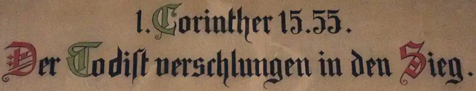 Inschrift Eingangsportal