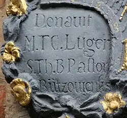 Inschrift des Pastors Luger