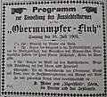 Inserat zur Turmeröffnung in der "Volksstimme aus dem Frickthal" vom 15. Juli 1905