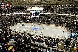 Innenansicht vor einem Eishockeyspiel der San Jose Sharks (November 2006)