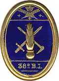Abzeichen des nur kurze Zeit bestehenden 38e bataillon d’infanterie