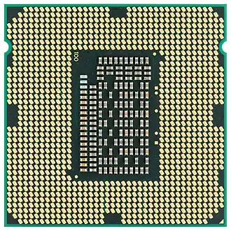 Sandy Bridge i7-2600K: Unterseite im Chipgehäuse LGA1155