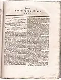 1. Seite Intelligenz-Blatt 1821