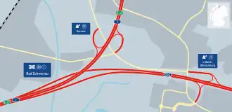 Übersichtskarte Autobahndreieck Bad Schwartau