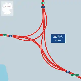 Übersichtskarte Autobahndreieck Werder