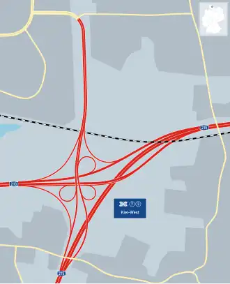 Übersichtskarte Autobahnkreuz Kiel-West