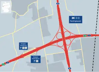 Übersichtskarte Autobahnkreuz Recklinghausen