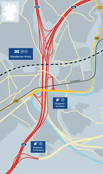 Übersichtskarte Sonnborner Kreuz